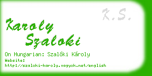 karoly szaloki business card